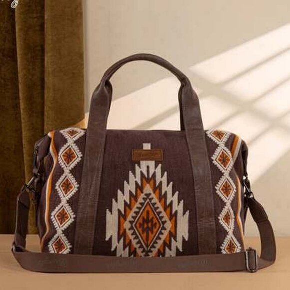 Wrangler Southwestern Print Duffle Bag Native Aztec Pattern Purse Handbags - Picture 1 of 3